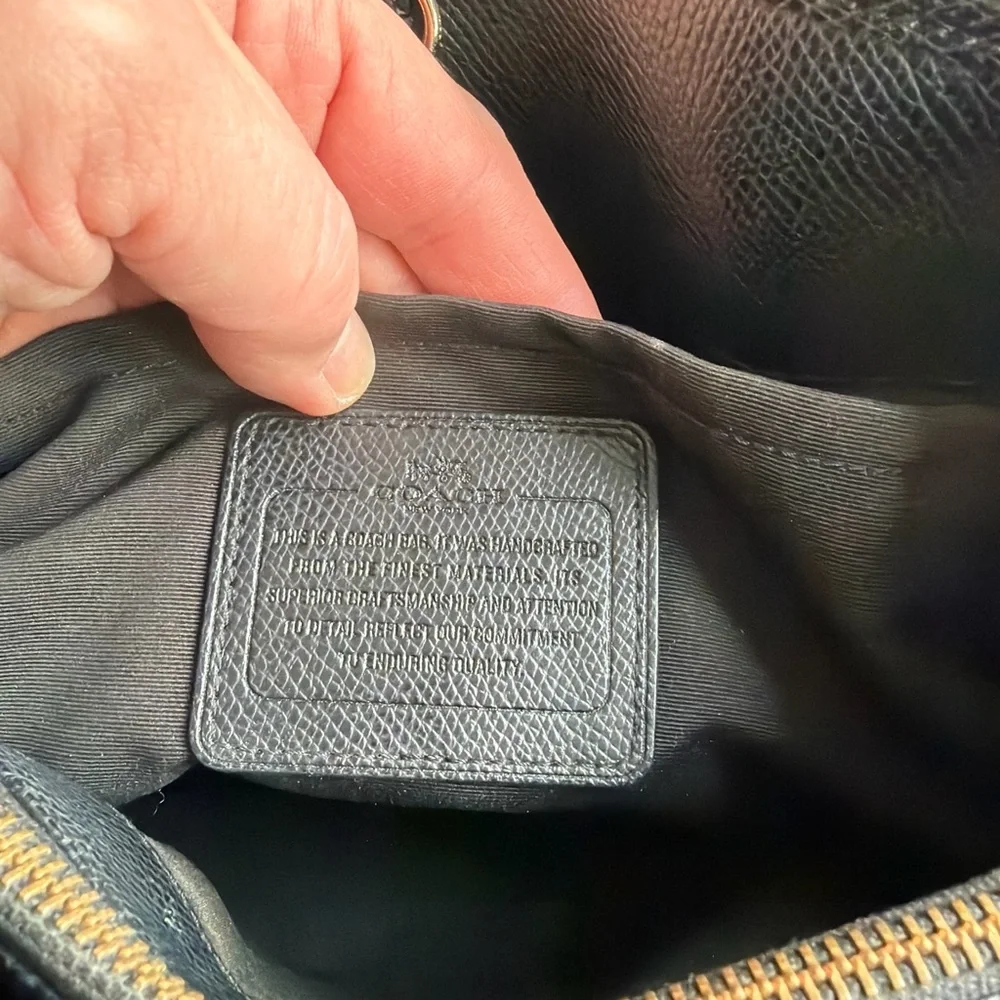 Coach Black Leather Satchel with Gold-Tone Hardware